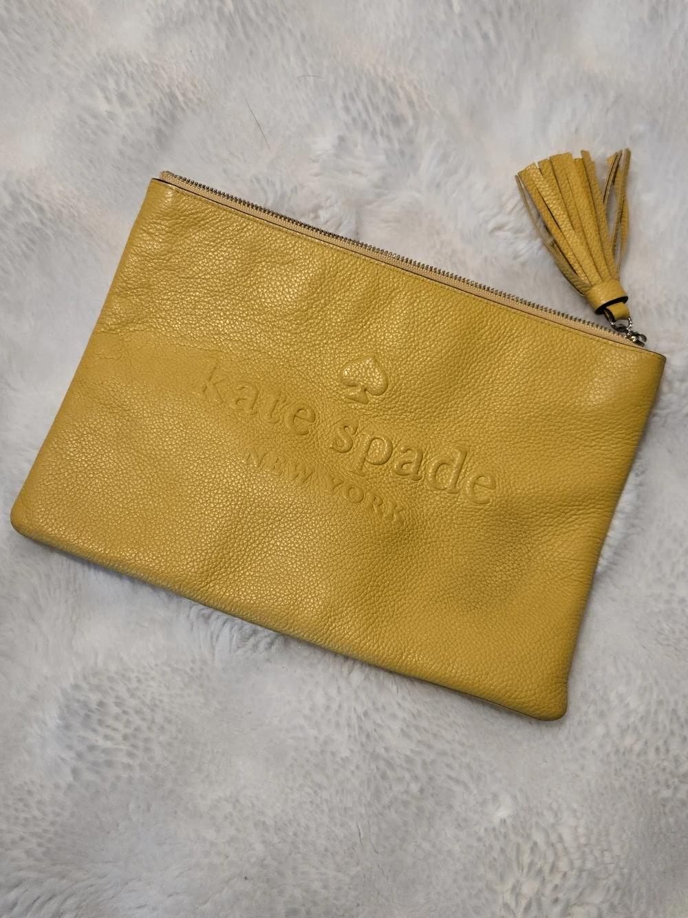 kate spade Yellow Leather Tassel Clutch - Picture 3 of 8